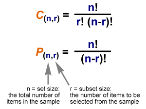 COMBINATION AND PERMUTATION FORMULAS