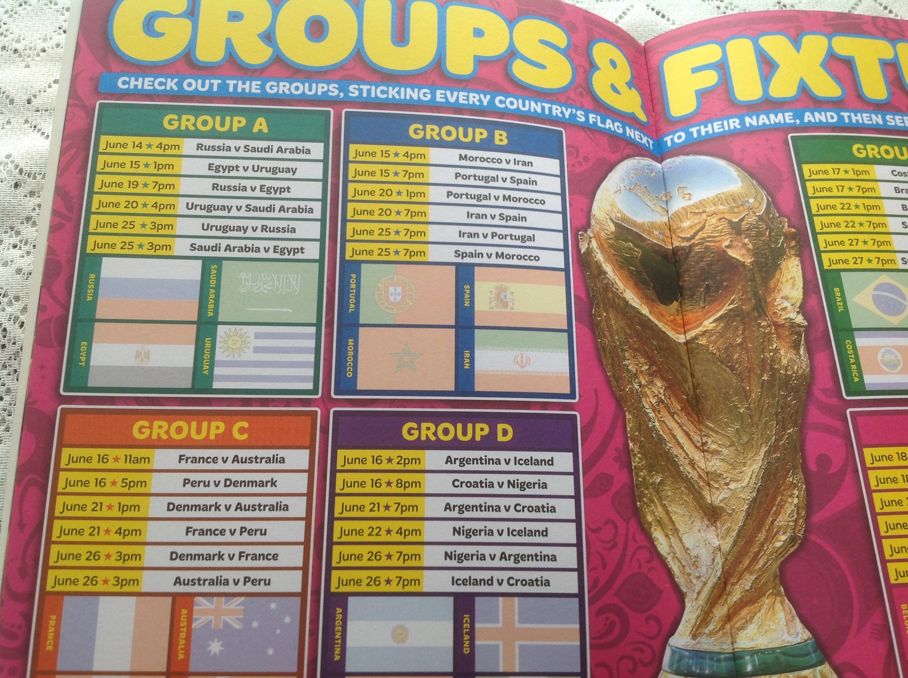 MATCH FIFA WORLD CUP DIARY Fixtures