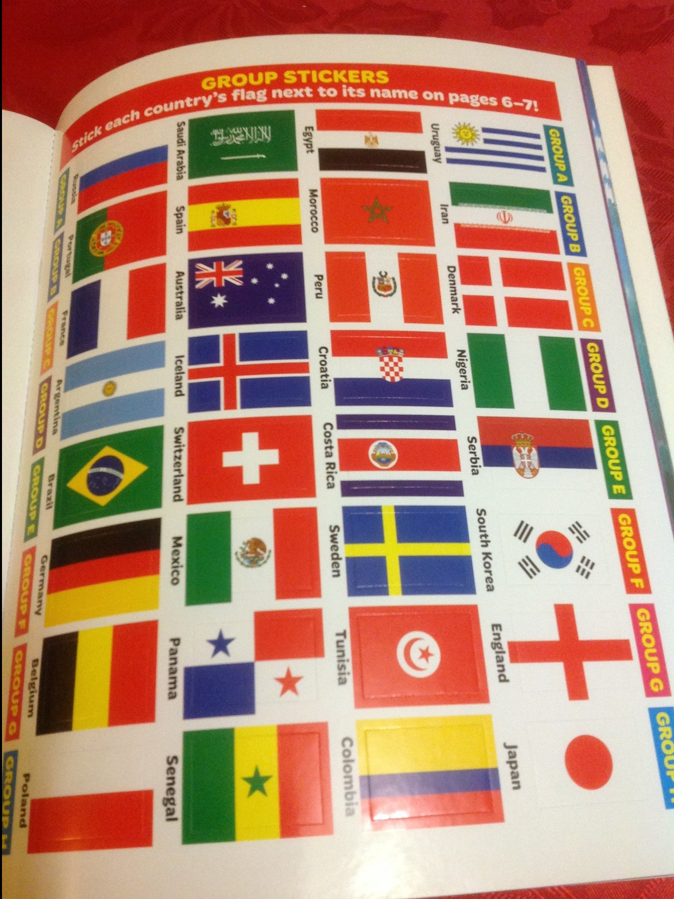 MATCH FIFA WORLD CUP DIARY Flag stickers