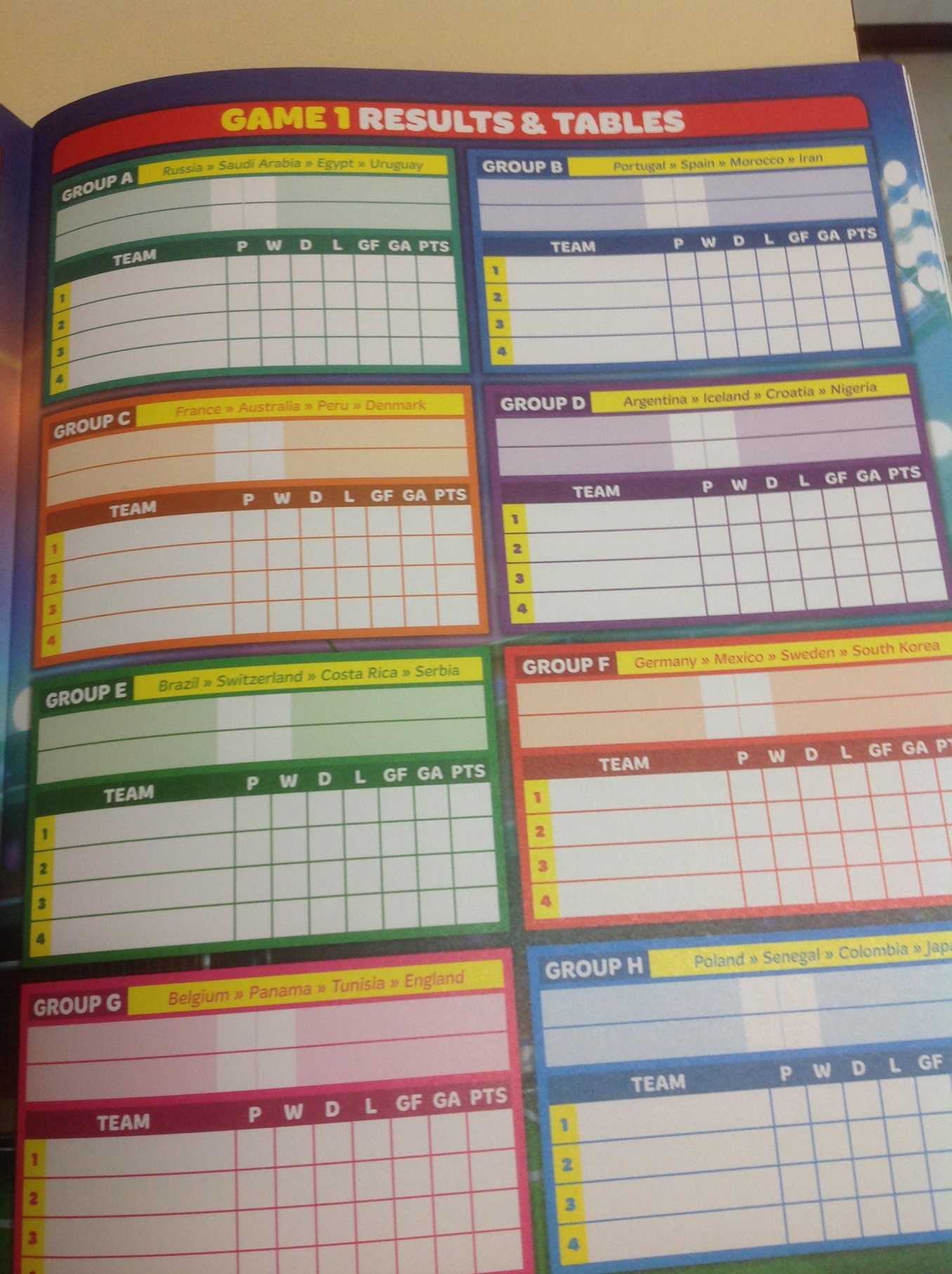 MATCH FIFA WORLD CUP DIARY Results and Tables 1