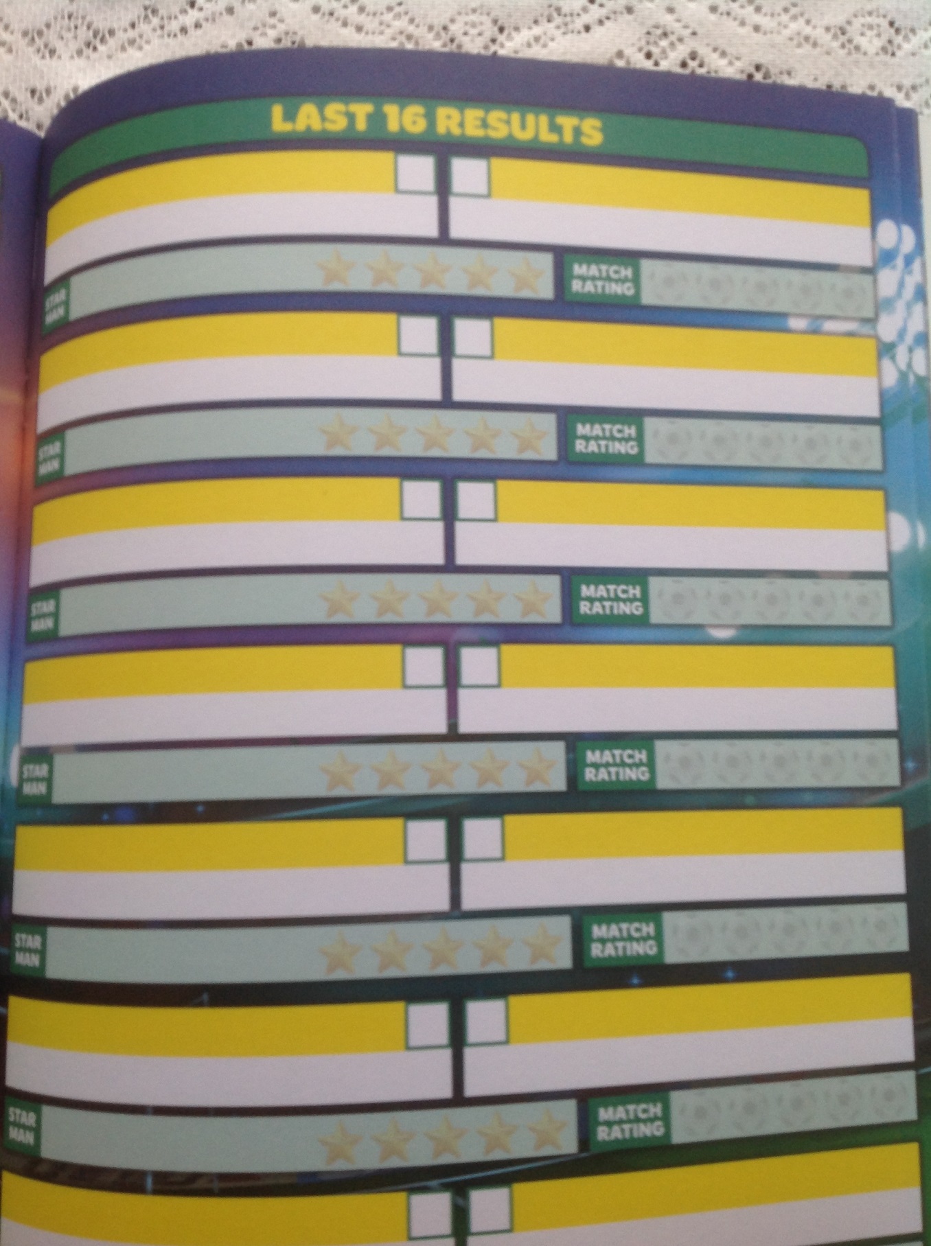 MATCH FIFA WORLD CUP DIARY Round of 16 results