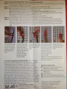  LATCH HOOK INSTRUCTIONS