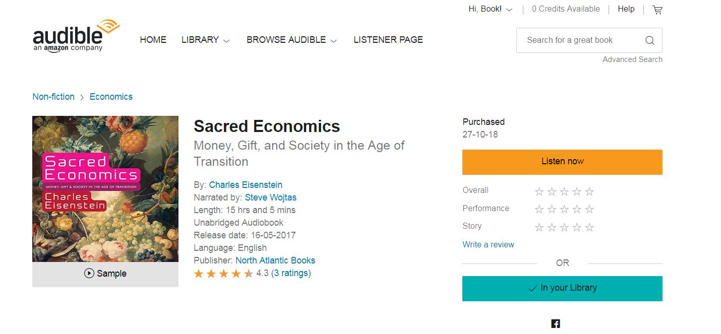 SACRED ECONOMICS AUDIBLE BOOK